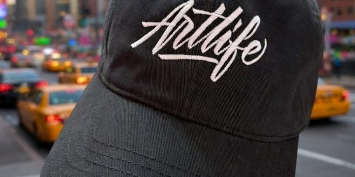 casquette noir Artlife l'art de vivre signature brodé