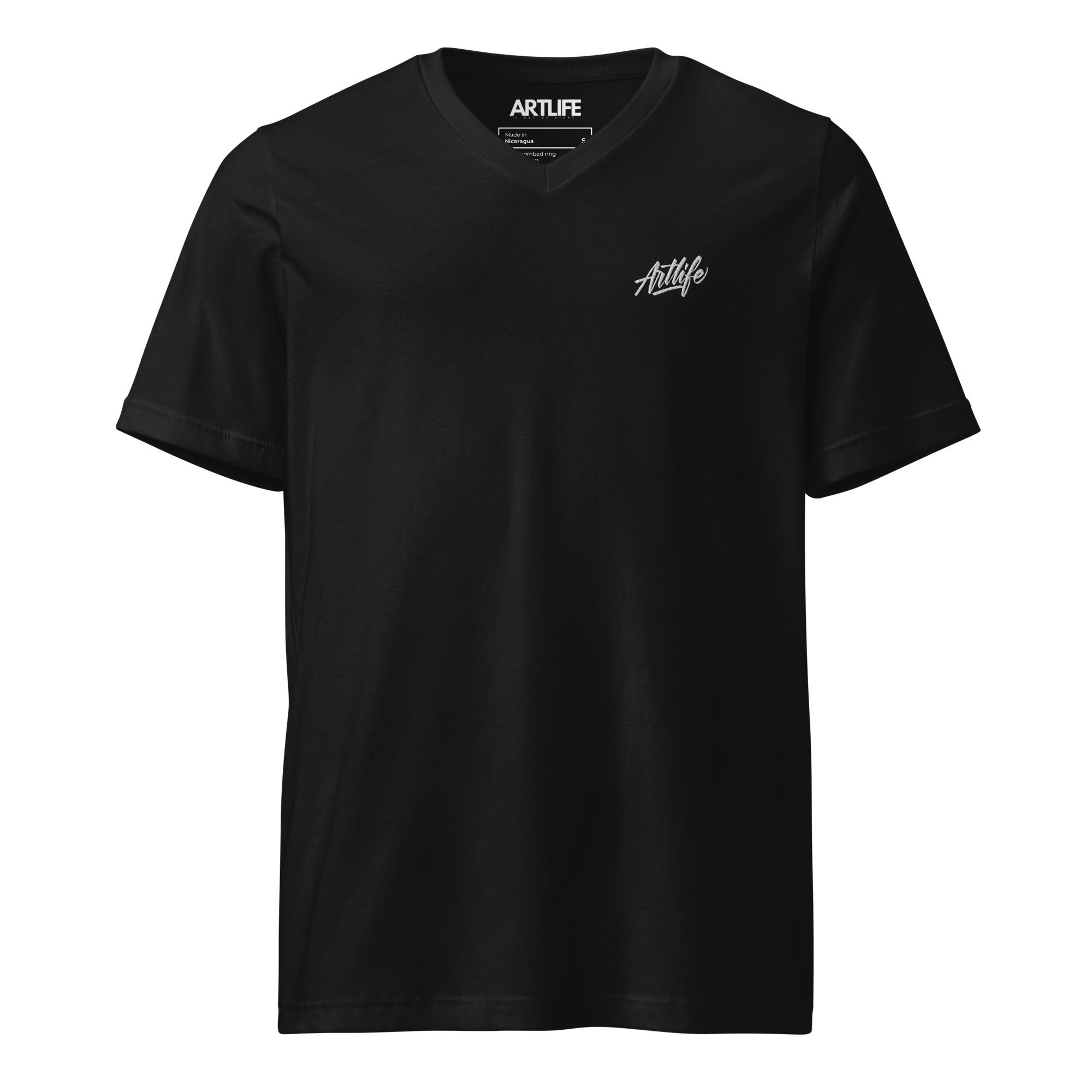 t-shirt artlife l'art de vivre signature noir brodé femme homme